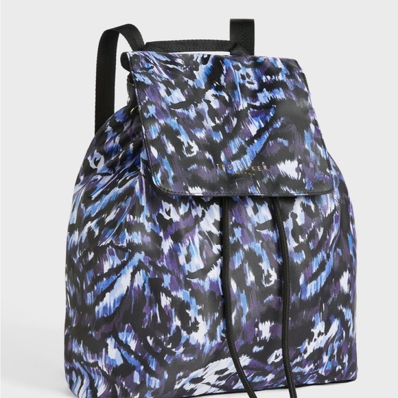 Ted Baker Nillana Urban Nylon Foldable Backpack - NWT - Medium Blue - Drawstring - Picture 13 of 13